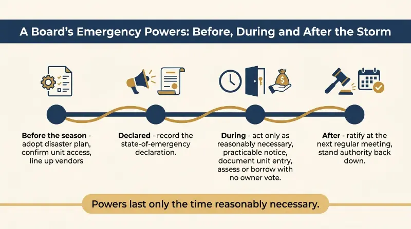 Before during and after hurricane board emergency powers timeline full size