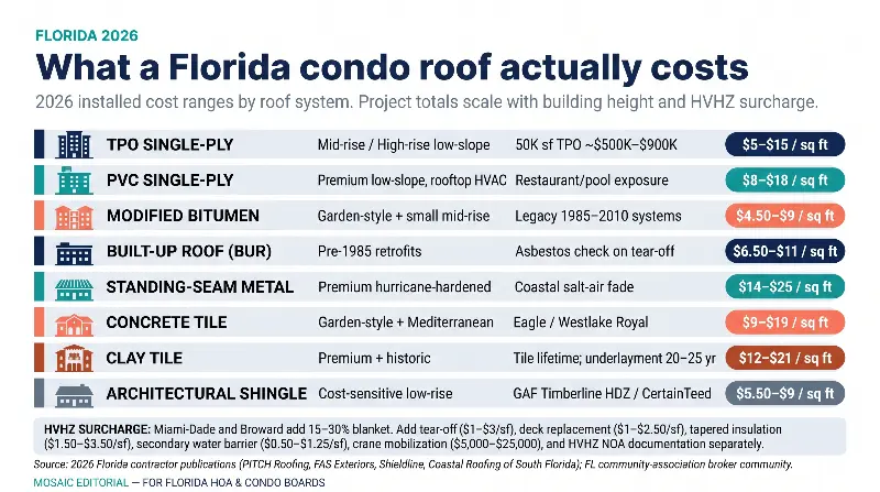 Florida Condo Roof Cost Matrix full size